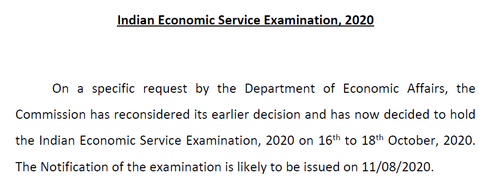 Indian-Economic-service-exam-reconsideration-notice