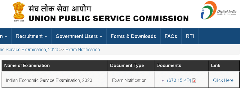 Indian economic service 2020 apply online 1