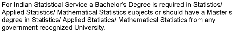 Indian statistical service educational qualification