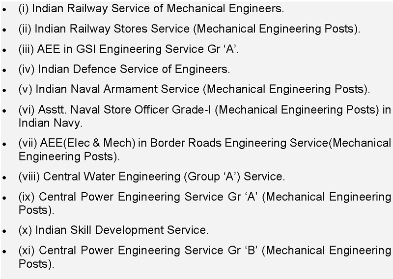 UPSC ese mechanical engineering posts services