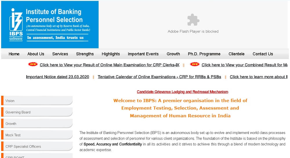 how to check ibps clerk result online