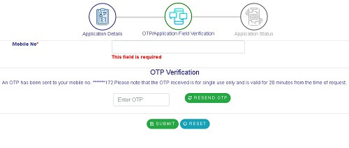 Application status OTP verification