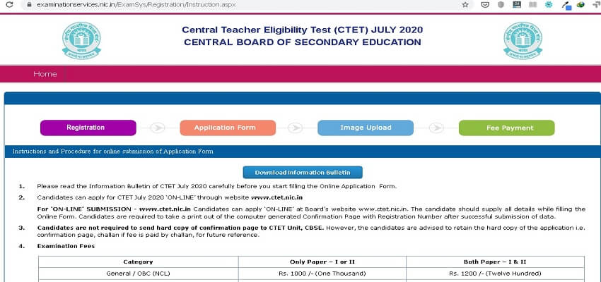 ctet july 2020 application process step 4