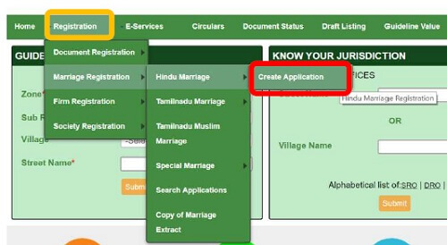 tnreginet hindu marriage registration page